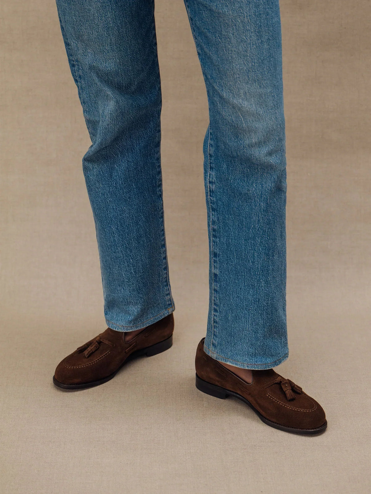 Double Tassel Loafer - Medium Brown Suede