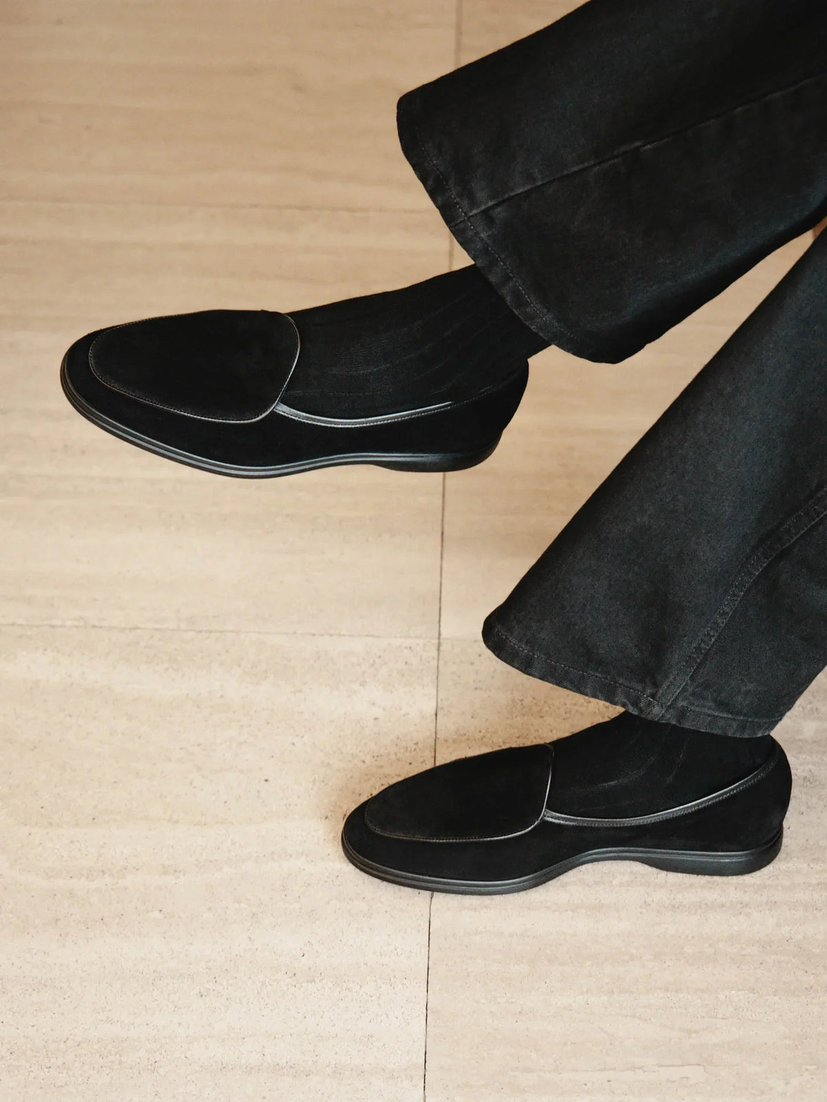 Belgian Loafer - Black Suede