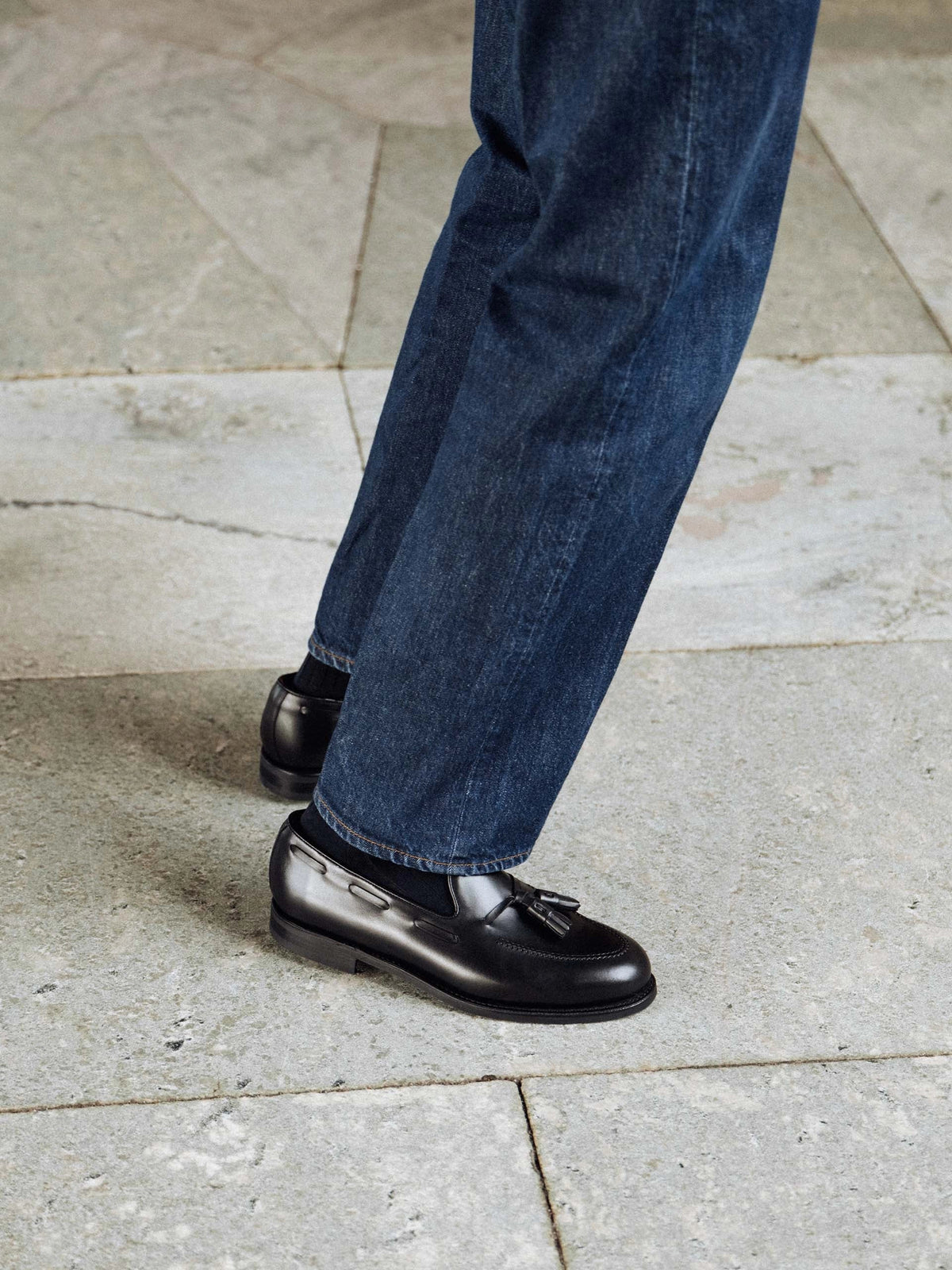 Double Tassel Loafer - Black Calf