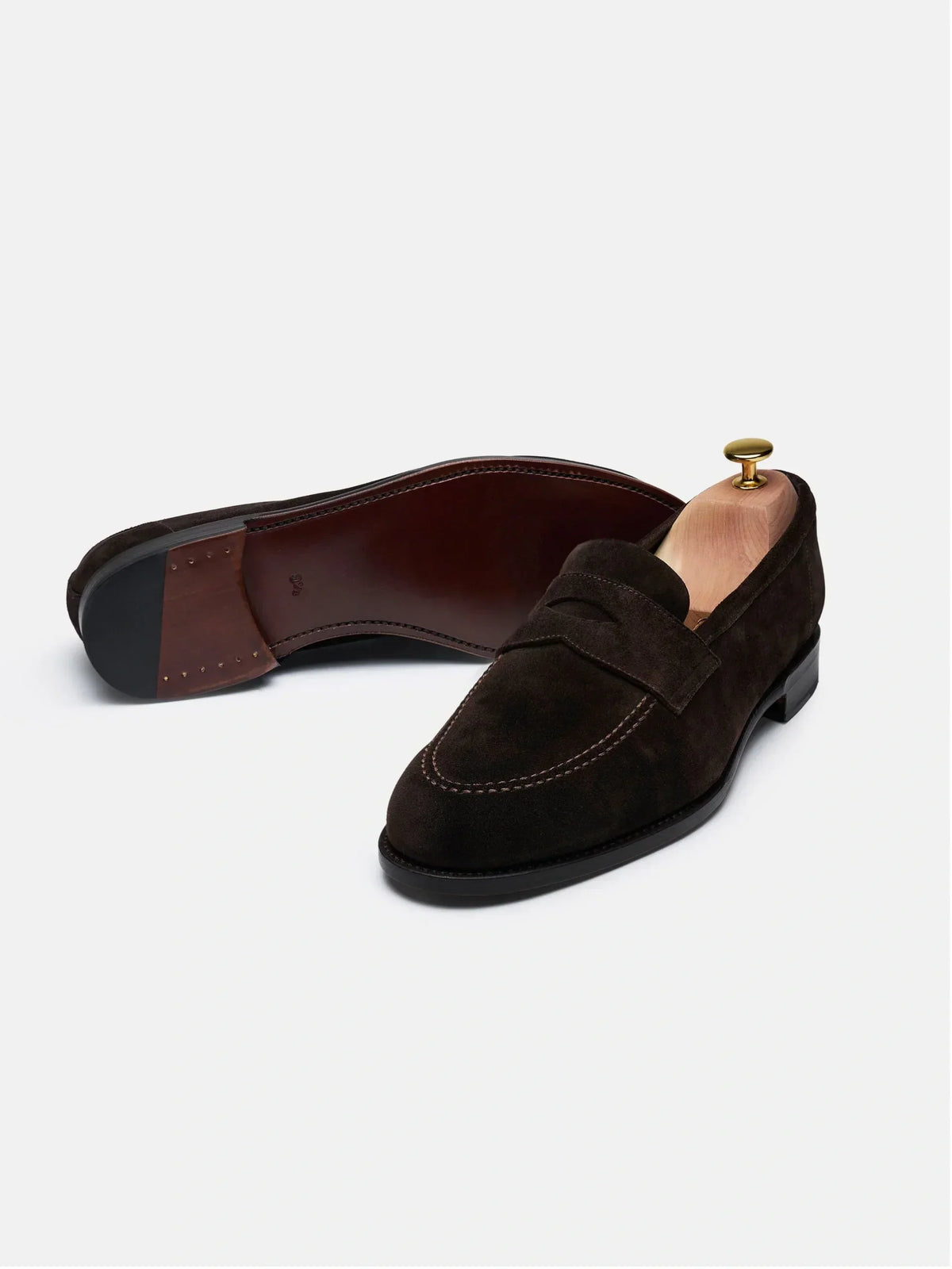 Hale Penny Loafer - Brown Suede - Unlined