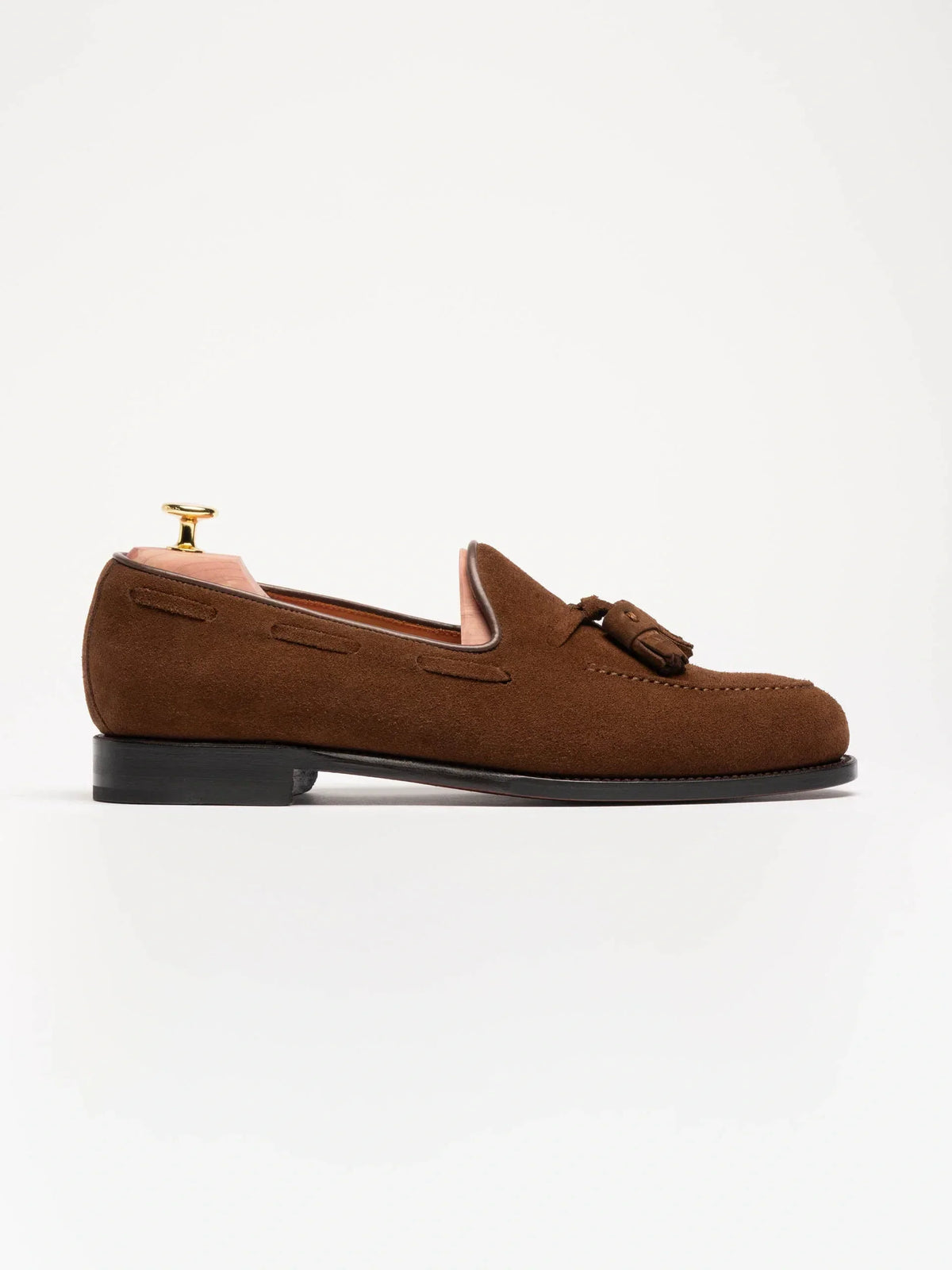 Double Tassel Loafer - Medium Brown Suede