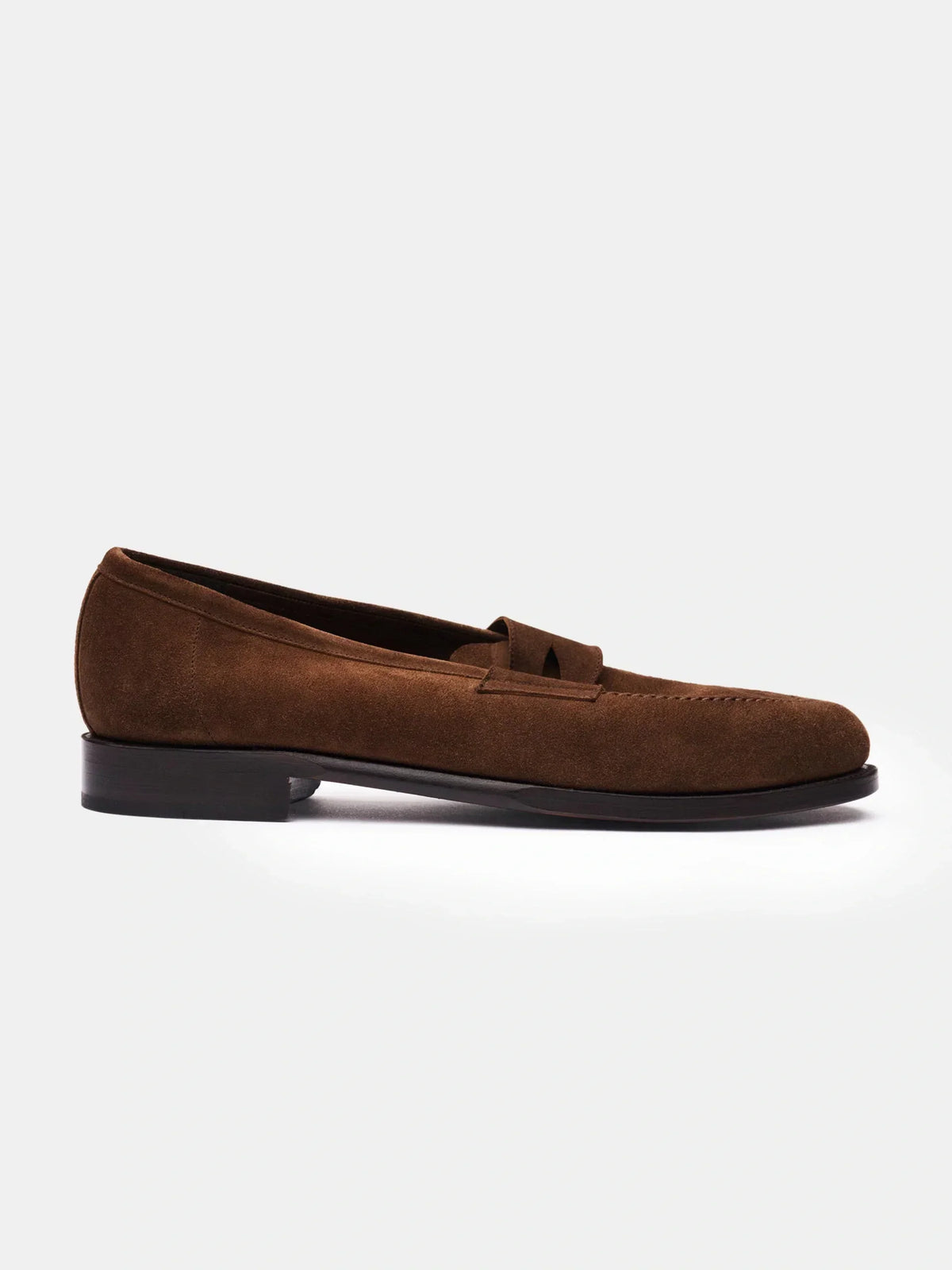 Hale Penny Loafer - Medium Brown Suede - Unlined