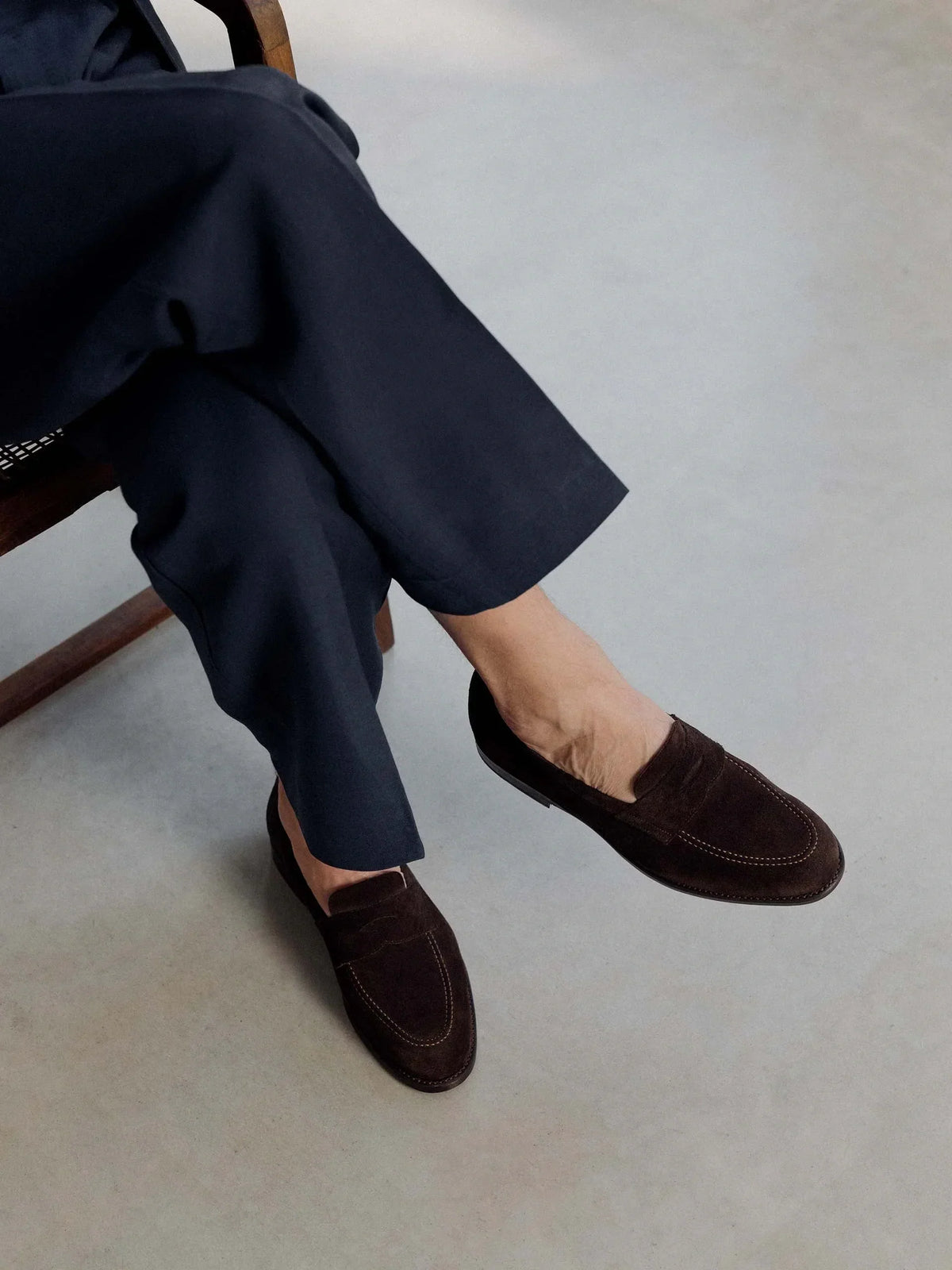 Hale Penny Loafer - Brown Suede - Unlined