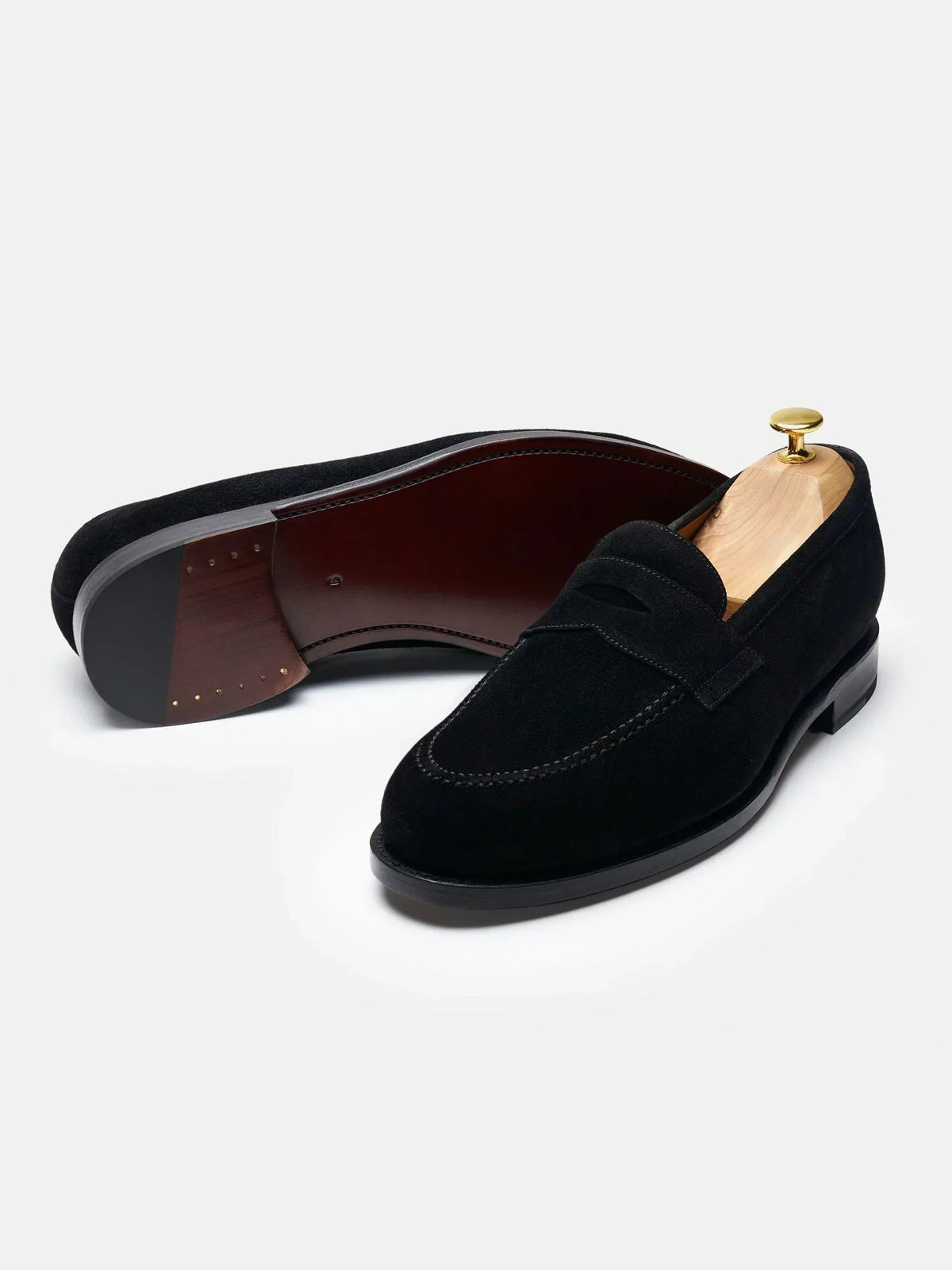 Hale Penny Loafer - Black Suede