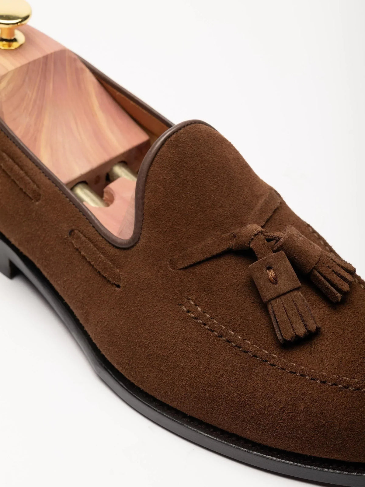 Double Tassel Loafer - Medium Brown Suede